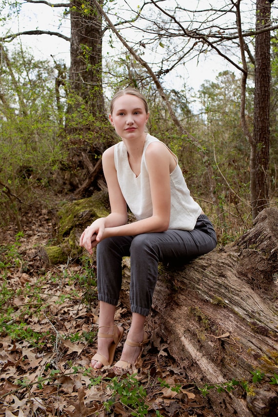 Linen - Tank Top, Scoop Neck