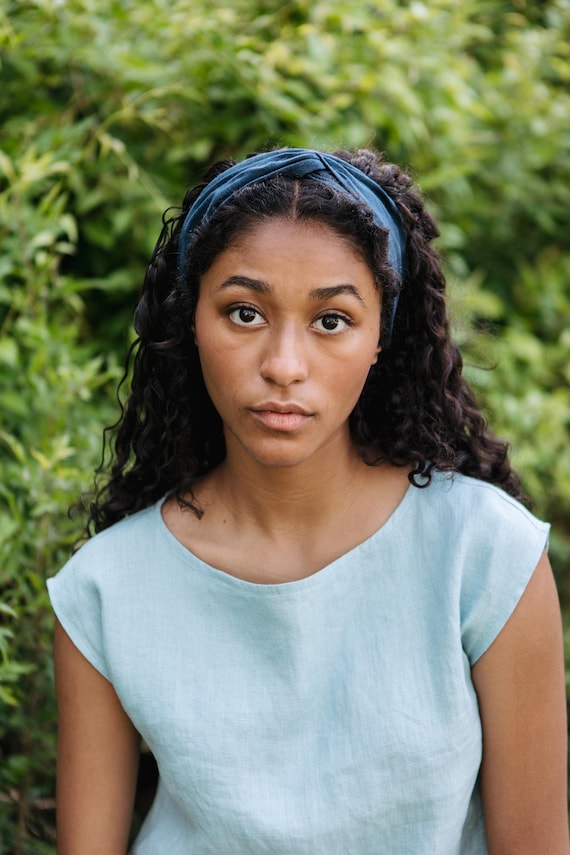 Linen - 2pk Twist Headband: with Elastic, Made from Studio Scraps