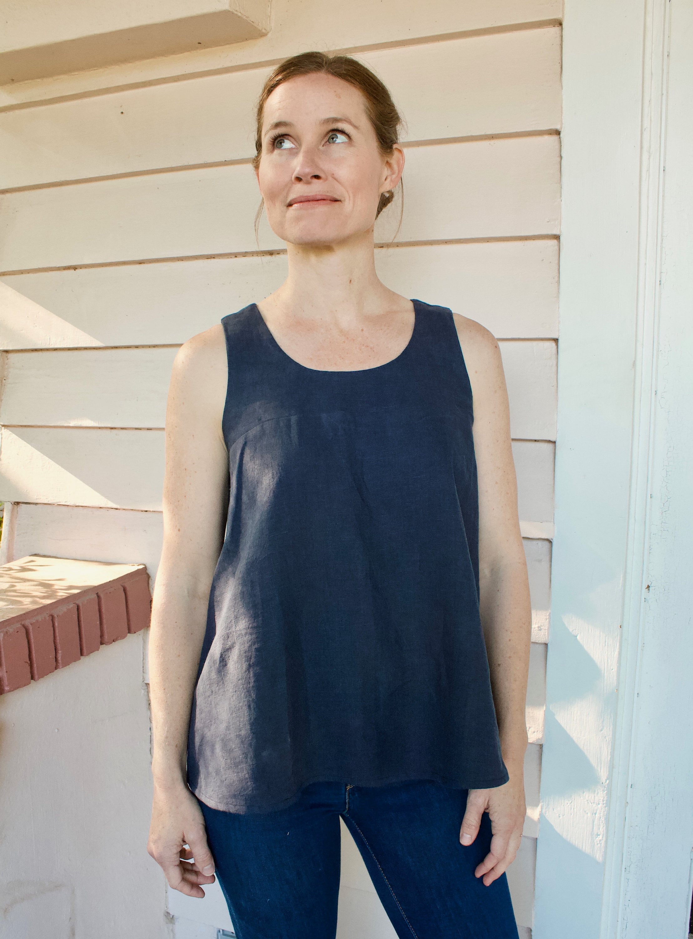 Linen Scoop Neck, Racerback, Swing Tank, Linen Tank Top