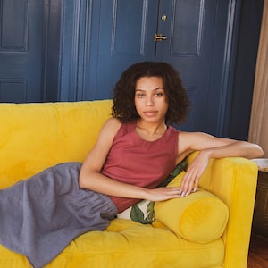Raw Silk - Tank, Short Length, Scoop Neck, Relaxed Fit - Silk Noil Top