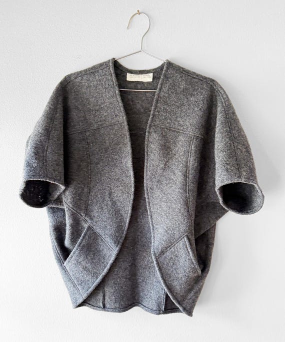 Boiled Wool - The Short Sleeve Maybe Wrap, with Pockets