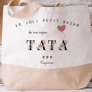 Cabas personnalisé Nounou/tote bag super Nounou cœur terracotta /sac cabas nounou/sac nounou/cadeau noël nounou/fête des nounous/noël