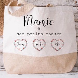 Personalized granny tote bag/super granny flower heart tote bag/granny tote bag/granny bag/granny Christmas gift/Grandmas&#39; Day/Christmas