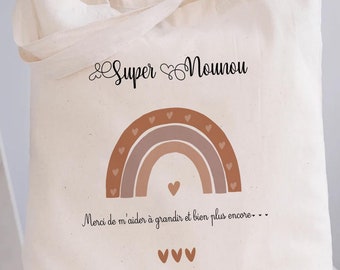 personalized Nanny bag/super Nanny tote bag terracotta heart/nanny tote bag/nanny bag/nanny Christmas gift/nanny party/Christmas