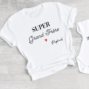 personalized super big brother t-shirt / super little sister bodysuit / pregnancy announcement / future big brother / future big sister / birth gift