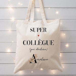 Tote bag personnalisé Collègue de Travail /Cadeau collègue /cadeau départ retraite /cadeau noël collègue/ cabas collègue/ sac collègue