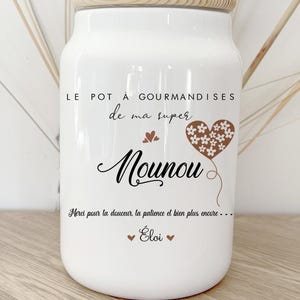 cadeau personnalisé pour nounou /pot à biscuits super tata /pot à cookie personnalisé/cadeau noël/ cadeau personnalisé nounou/cœur