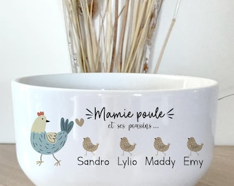 Bol céramique personnalisé papi/bol personnalisable papi/cadeau papy poule personnalisé/fête des grands pères /mug cadeau noël papi