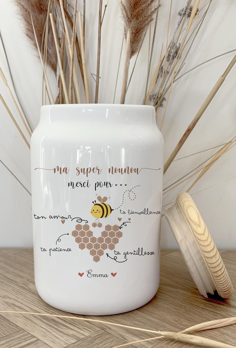 Personalized mug or cookie jar/super nanny mug/personalized cookie jar/customizable ceramic jar/personalized nanny Christmas gift image 2