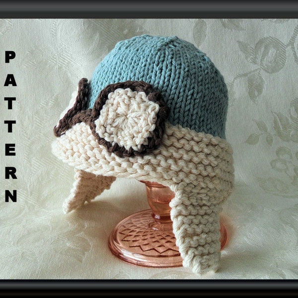 Knitted Hat Pattern Baby Hat Pattern Newborn Hat Pattern Infant Hat Pattern Baby Hat Knitting Pattern For Aviator Hat: AVIATOR