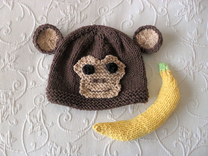 Knitted Banana Photo Prop Monkey Hat Photo Prop Knitting Knit Etsy