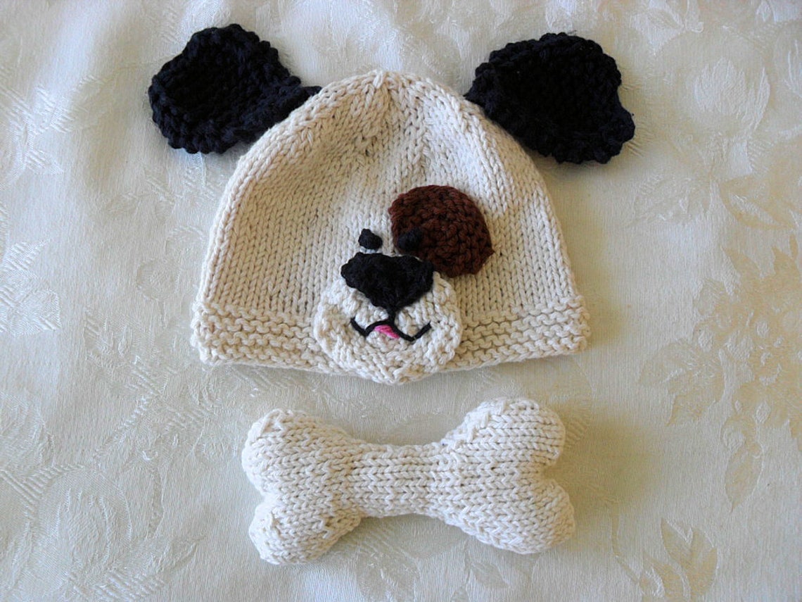 Knitted Dog Baby Hat Knit Baby Cap Knitted Puppy Hat Baby Etsy