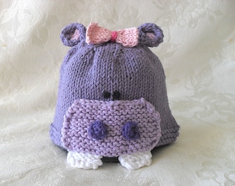 Hippo Baby Hat Knitting Knit Baby Cap Knitted Hippopotamus Baby Beanie Knitted Baby Beanie  Hippo Baby Hat Halloween Baby Hat baby shower