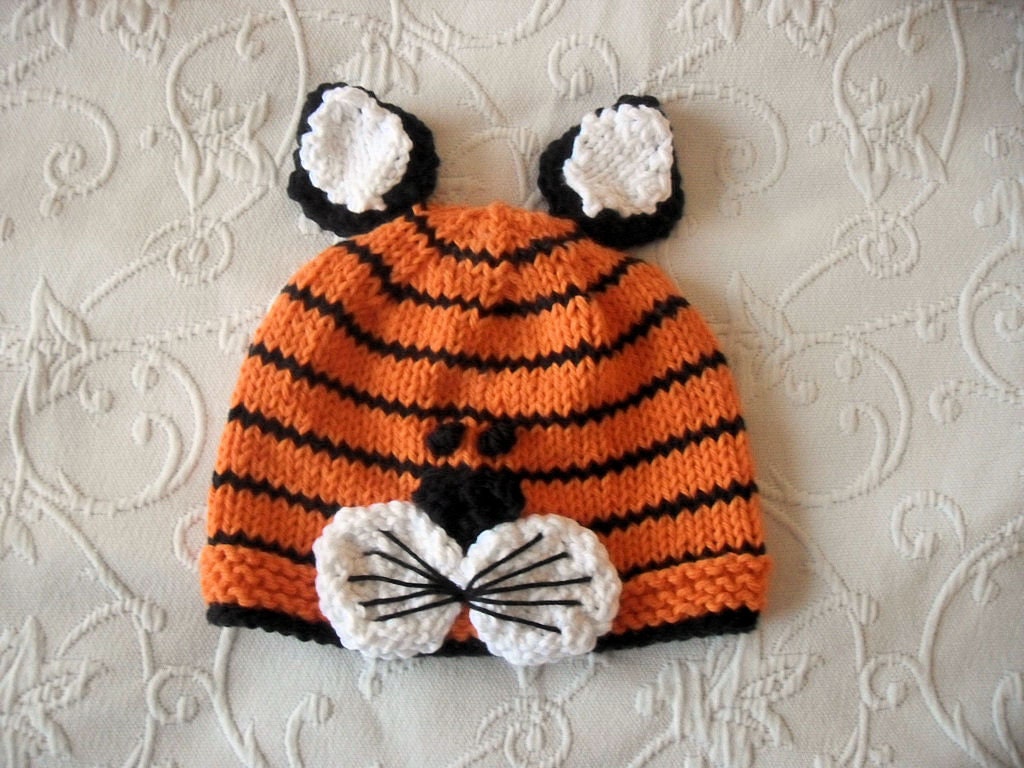 Knitted Baby Hat Tiger Baby Beanie Knit Animal Cap Hand Etsy Australia
