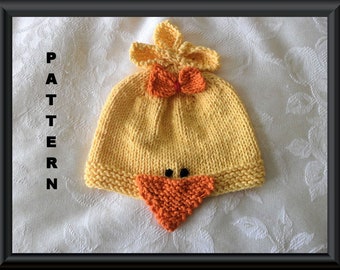 Knitted Hat Pattern Baby Hat Pattern Baby Duck Pattern Baby Newborn Hat Pattern Halloween Baby Hat RUBBER DUCKY