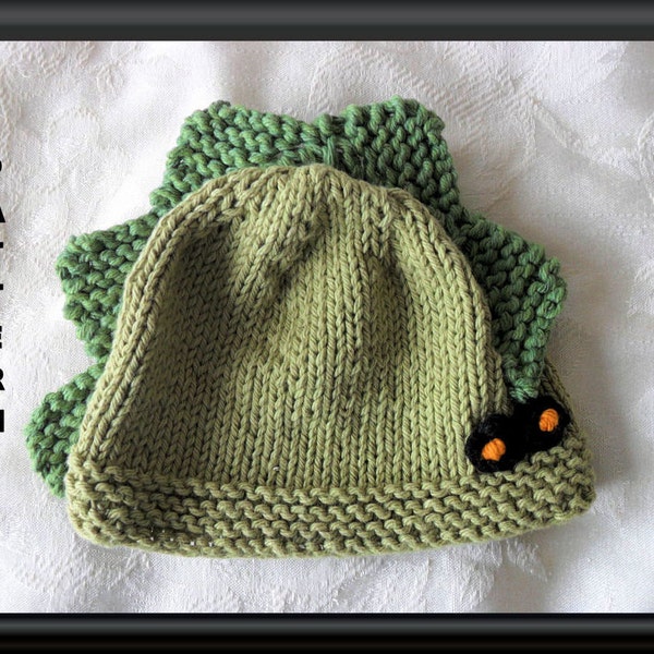 Knitted Hat Pattern Baby Hat Pattern Dinosaur Hat Pattern Baby Dinosaur Hat Newborn Hat Pattern Halloween Baby Hat DINOSAUR