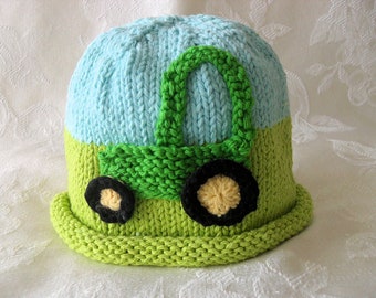 Farm Tractor Baby Hat  Knitted baby cap Farm Baby Beanie knitted  baby hat Children Clothing Farmer Hat children clothing baby boy hat