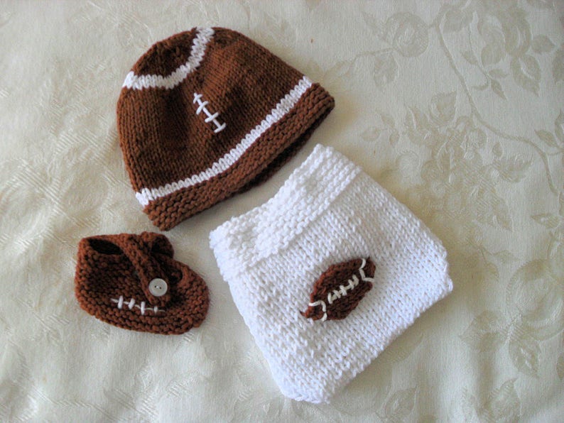 Knitted Baby Hats Knit Baby Beanie Knit Baby Caps Cotton Knitted Football Baby Hat baby shower knitted baby gift gift for new mom image 4