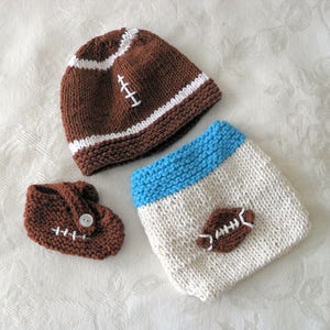 Knitted Baby Hats Knit Baby Beanie Knit Baby Caps Cotton Knitted Football Baby Hat baby shower knitted baby gift gift for new mom image 3