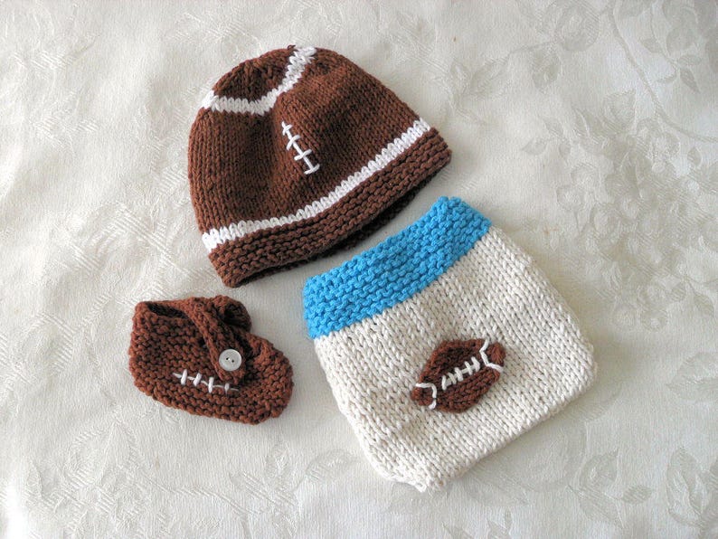 Knitted Baby Hats Knit Baby Beanie Knit Baby Caps Cotton Knitted Football Baby Hat baby shower knitted baby gift gift for new mom image 3