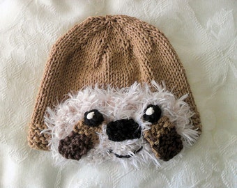 Knitted Baby Hat Knitting Knitted Baby Beanie Sloth Baby Cap Knitted Animal Hat Baby Shower Knitted Baby gift Halloween Baby cap