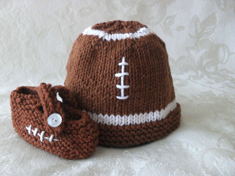 Knitted Baby Hats Knit Baby Beanie Knit Baby Caps Cotton Knitted Football Baby Hat baby shower knitted baby gift gift for new mom image 2