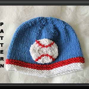 Knitted Hat Pattern Baby Hat Pattern Newborn Hat Pattern Infant Hat Pattern Baseball Hat Pattern : BASEBALL image 1