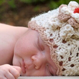 Baby Hat Pattern Knitted Hat Pattern Newborn Hat Pattern Infant Hat Pattern Baby Hat with Flower Knit Hat Pattern: REAL TEAL CLOCHE image 2