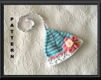 Knitted Hat Pattern Baby Hat Pattern Newborn Hat Pattern Infant Hat Pattern Christmas Hat Pattern Elf Hat Pattern: PIXIE FLOWER HAT