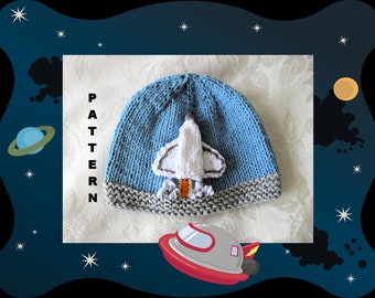Knitted Hat Pattern Baby Hat Pattern Newborn Hat Pattern Astronaut Hat Pattern Rocket Ship Hat Pattern Space Ship Hat Pattern: BLAST OFF!!!!