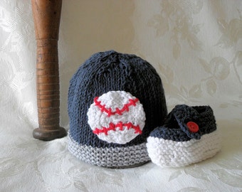 Knitted Baby Hats Knit Baby Beanie Knitted Baseball Cap New York Yankees Beanie baby shower knitted baby gift gift for new mom christening