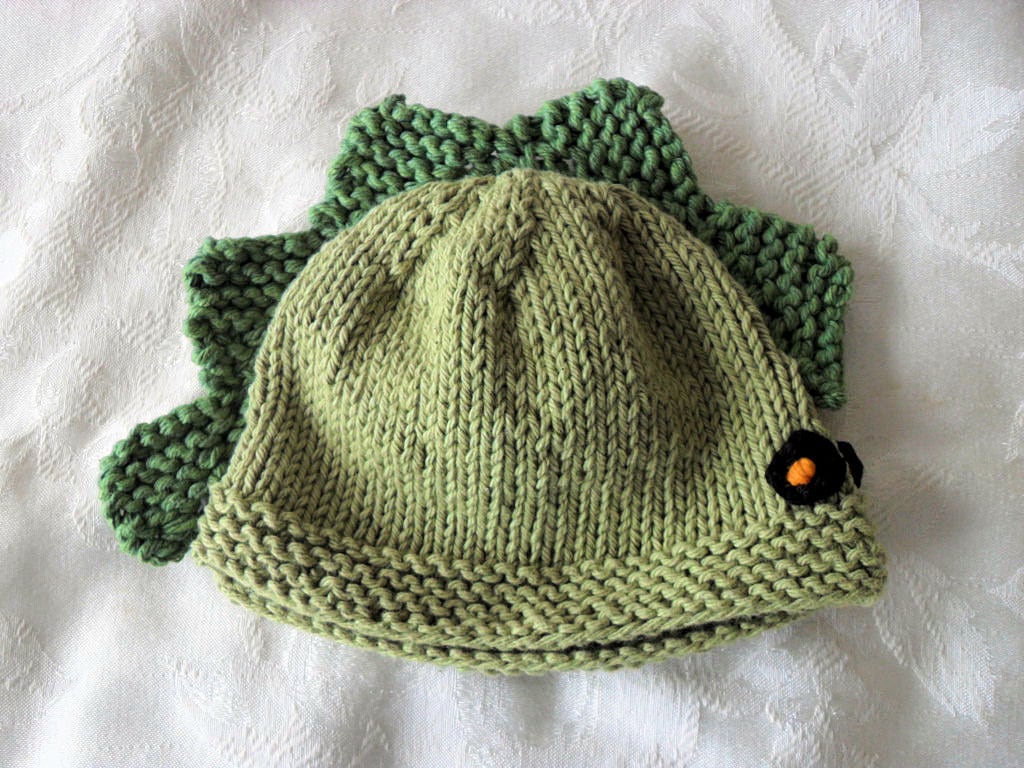 Knitted Hat Pattern Baby Hat Pattern Dinosaur Hat Pattern Baby Etsy
