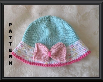 Baby Hat Pattern Knitted Hat Pattern Newborn Hat Pattern Infant Hat Pattern Easter hat Pattern Children Clothing: FANCIFUL BOW