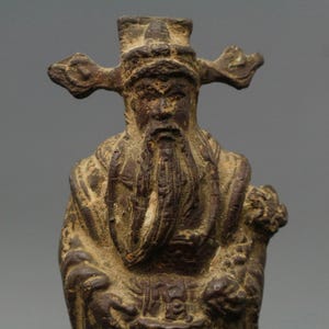 Antique Chinese Bronze Scholar Figurine | Qing Dynasty Cultural Statue | Vintage Asian Art Collectible | Wisdom Symbol Decor