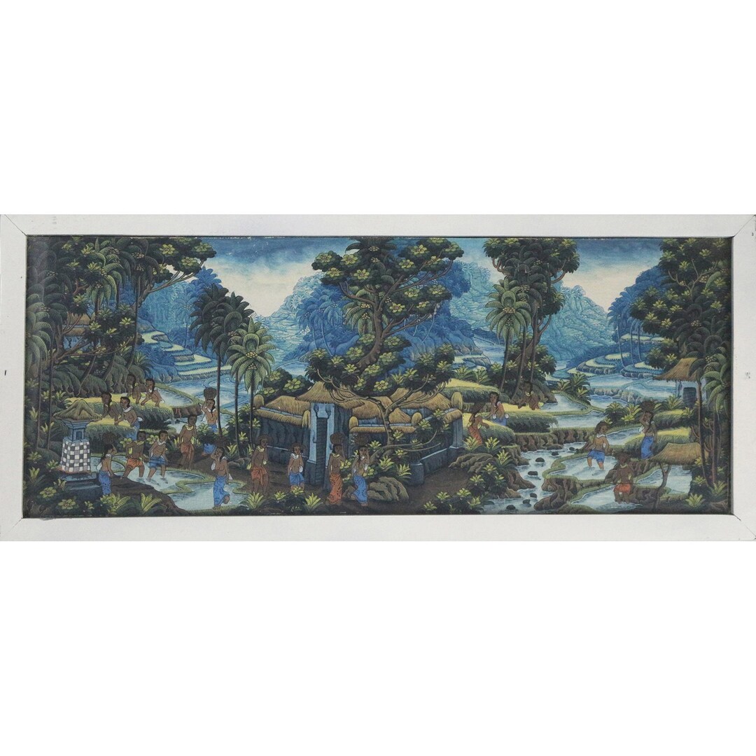 Balinese Traditional Landscape Rice Field Painting - Signed by N ...