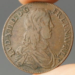 Antique Louis XIV Counter Token | 1654 French Council of the King Coin | Fleur-de-Lis Royal Jeton | Historic France Collectible