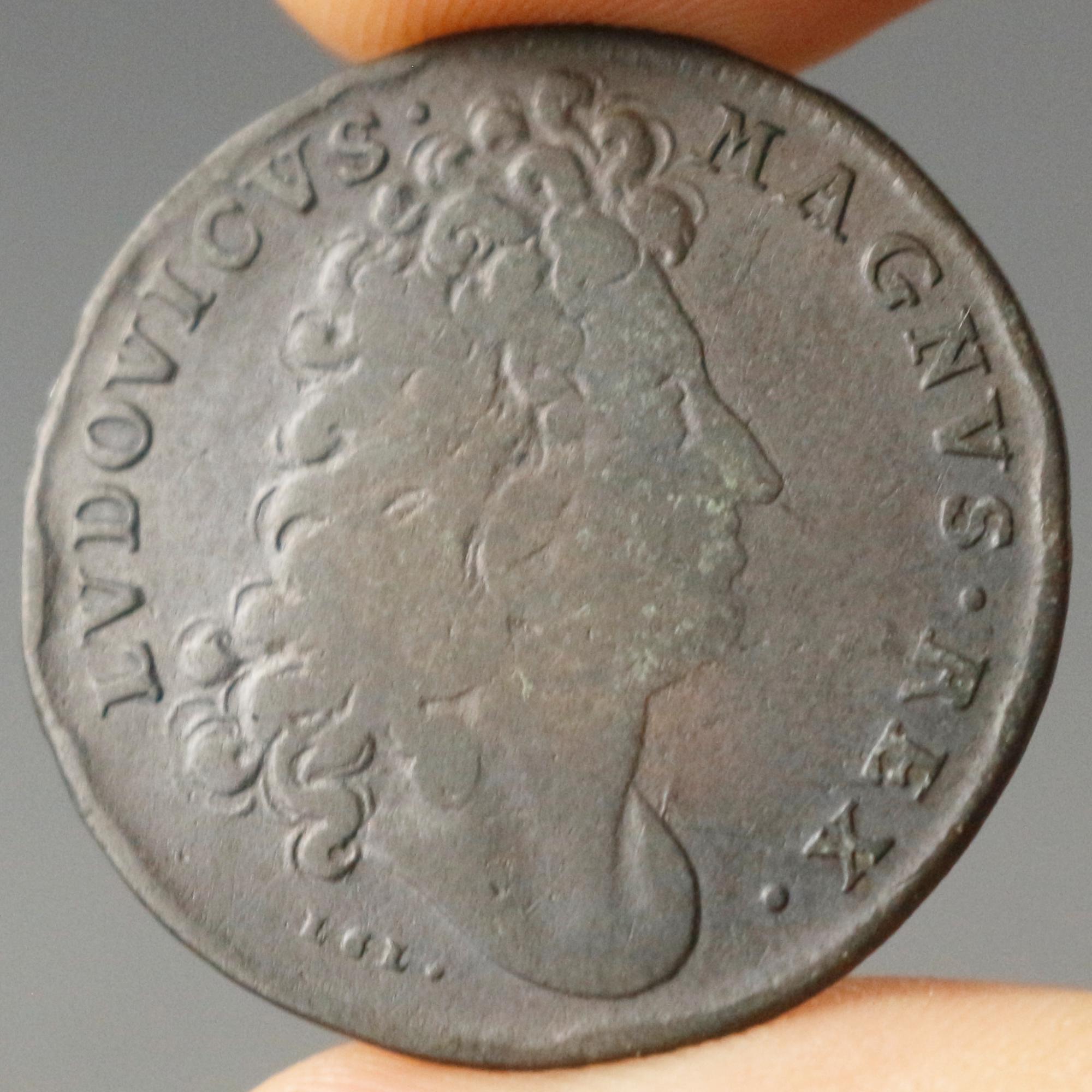 1645年 フランス ルイ14世 ジェトン銀貨　ニル ニシ コンシリオ ギア 1645年 フランス ルイ14世 ジェトン銀貨 ニル ニシ コンシリオ ギア