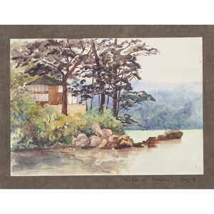 Dipinto ad acquerello giapponese d'epoca - "La locanda di Funatsu" - 18 maggio