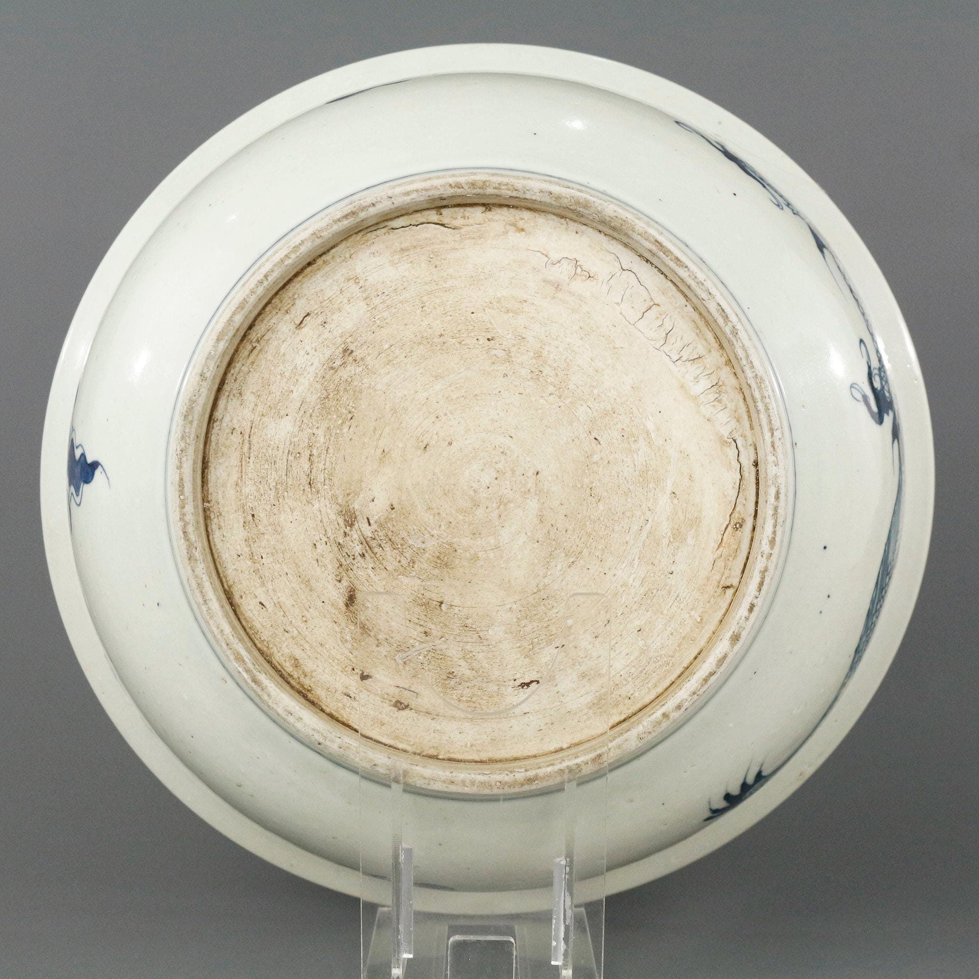 中国 明清時代 青いドラゴンの陶器ボウル 【公式通販】