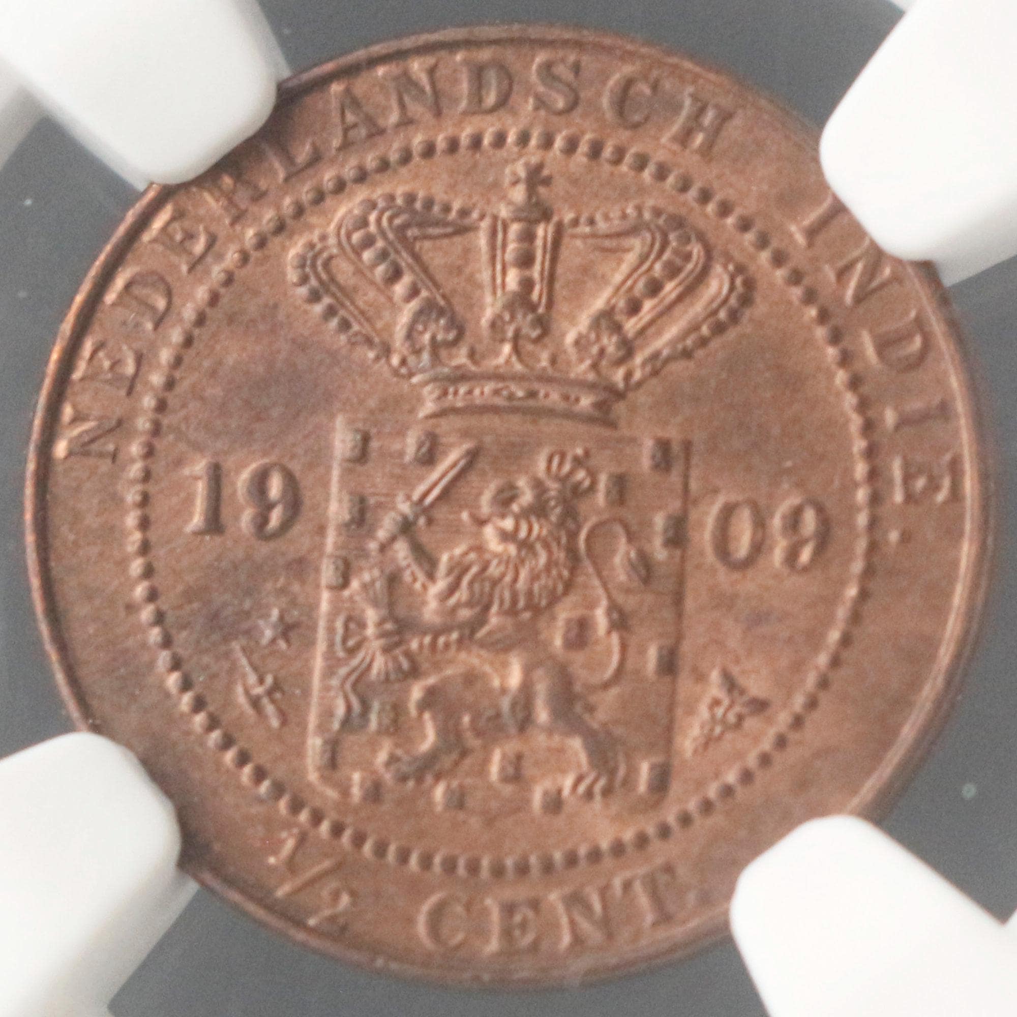 1909年オランダ領東インド1/2セント硬貨｜NGC UNC詳細｜オランダ植民地銅貨｜希少な東南アジア通貨コレクターズアイテム - Etsy 日本