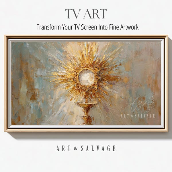 Eucaristia Cristiana Smart TV Arte / Ostensorio Religioso, Opera d'Arte per la Santa Comunione
