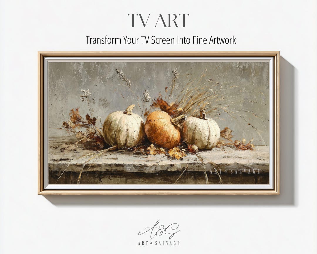 Fall Tv Screen Autumn Pumpkin TV Art | 4K Digital Download for Frame TV & Smart TV ...