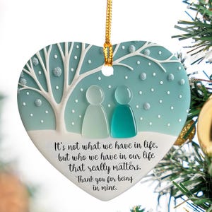 Personalized Friendship Sea Glass Ornament, Custom Best Friend Christmas Decor Gift, Ceramic Keepsake for Long Distance Friends Tree Decor