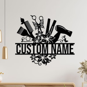 Custom Hair Salon Metal Sign, Personalized Salon Wall Decor, Hair Salon Sign, Salon Welcome Sign, Beauty Salon Wall Art, Hair Stylist Gift