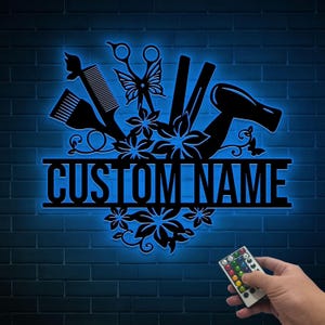 Custom Hair Salon Metal Sign, Personalized Salon Wall Decor, Hair Salon Sign, Salon Welcome Sign, Beauty Salon Wall Art, Hair Stylist Gift