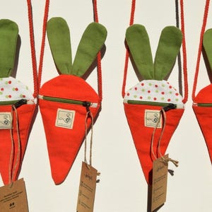 Cenoura, carteira infantil, bolsa de pescoço infantil, bolsa infantil, presente, orgânico, bolsa de ombro infantil, bolsa infantil, sustentável, comércio justo