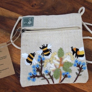 Brustbeutel Kinder, Geldbeutel Kinder, Tasche Kind, Geschenk, Umhängetasche Kinder, Kindertasche, Bienen, Imker, Natur, Einschulung
