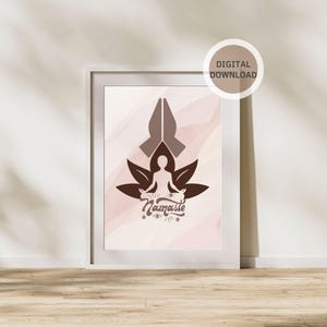 Namaste Printable Wall Art, Minimalist Yoga Painting, Meditation Wall Art, Mindfulness Decor, Yoga Studio Room Decor, Spiritual Print