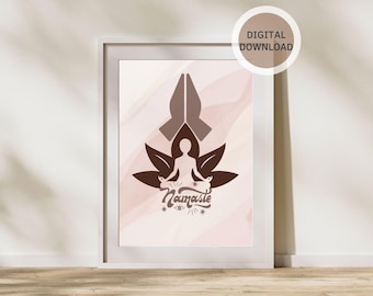 Namaste Yoga Print: Minimalist Meditation Art (Digital Download)