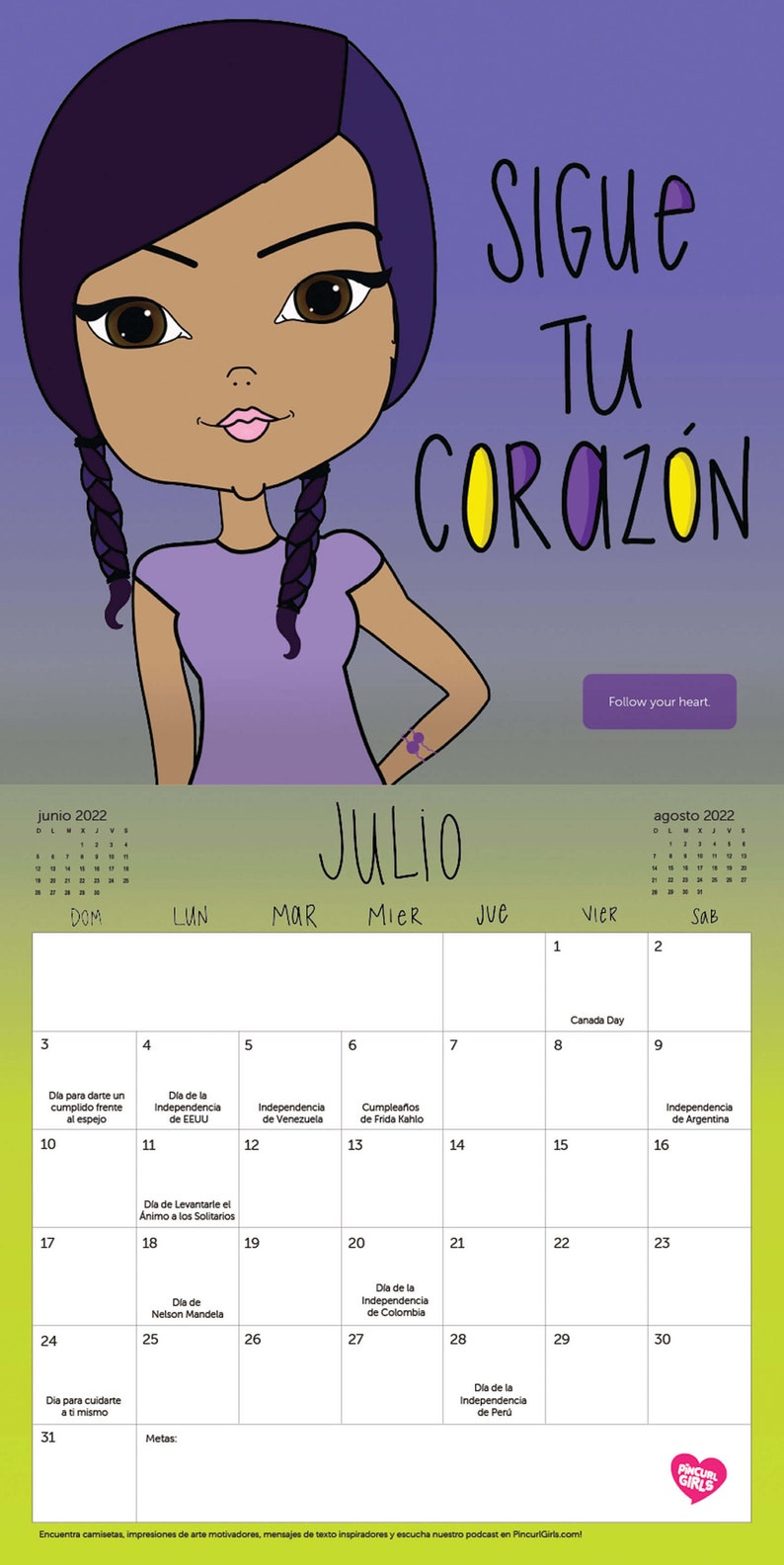 Hispanic Calendar 2022 Spanish Language Chicas Latinas Etsy